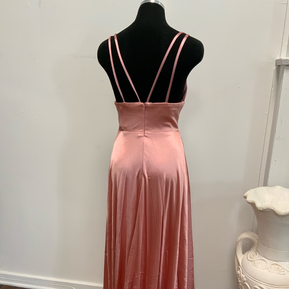 Satin strappy maxi dress- dusty pink